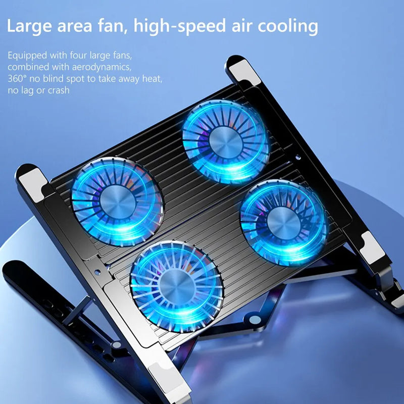 ICE COOREL Laptop Cooler Splicing Stable Foldable Notebook Riser Portable Tablet Stand 7 Gears Adjustable Laptop Cooling Pads
