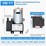 Kleine DC 12V/24V -81Kpa elektrische Membran-Vakuumpumpe Mini-Vakuumpumpe Saug-Vakuumpumpe VN-T1