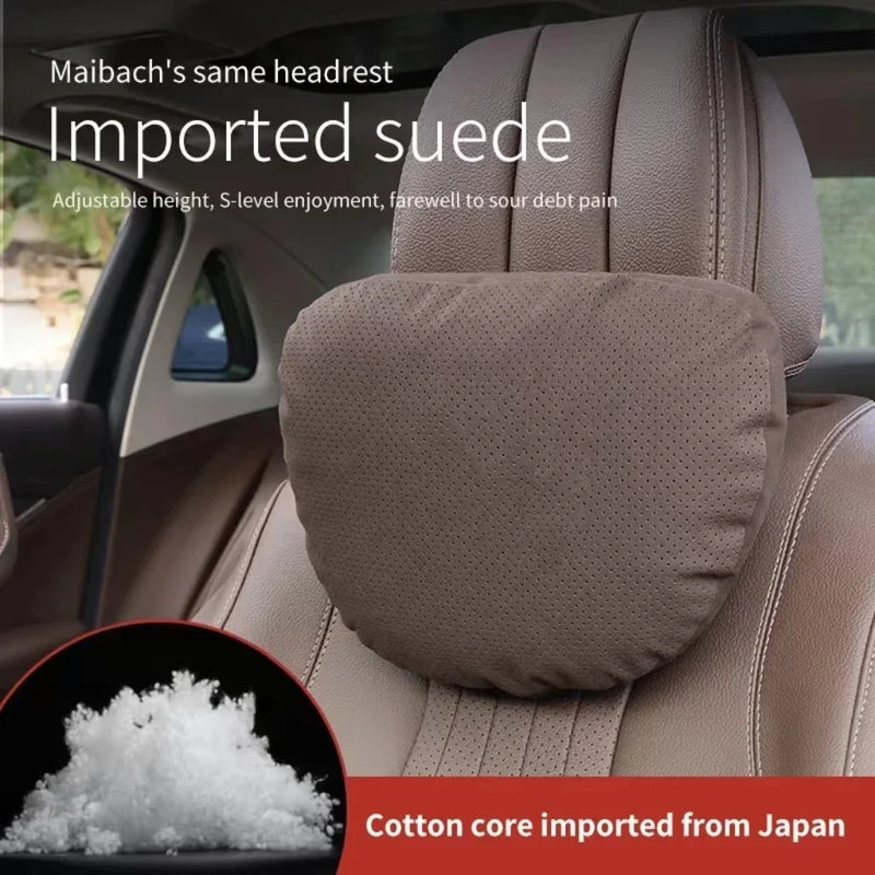 Super Soft Car Headrest Neck Support Seat Auto Breathable Pillow Protector Neck Compatible For Tesla Audi Benz BMW Car Interior