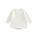 Infant Knit Jumpsuit with Long Sleeves and Round Neckline Solid Color Baby Romper Sweater Bodysuit for Cozy Outfit