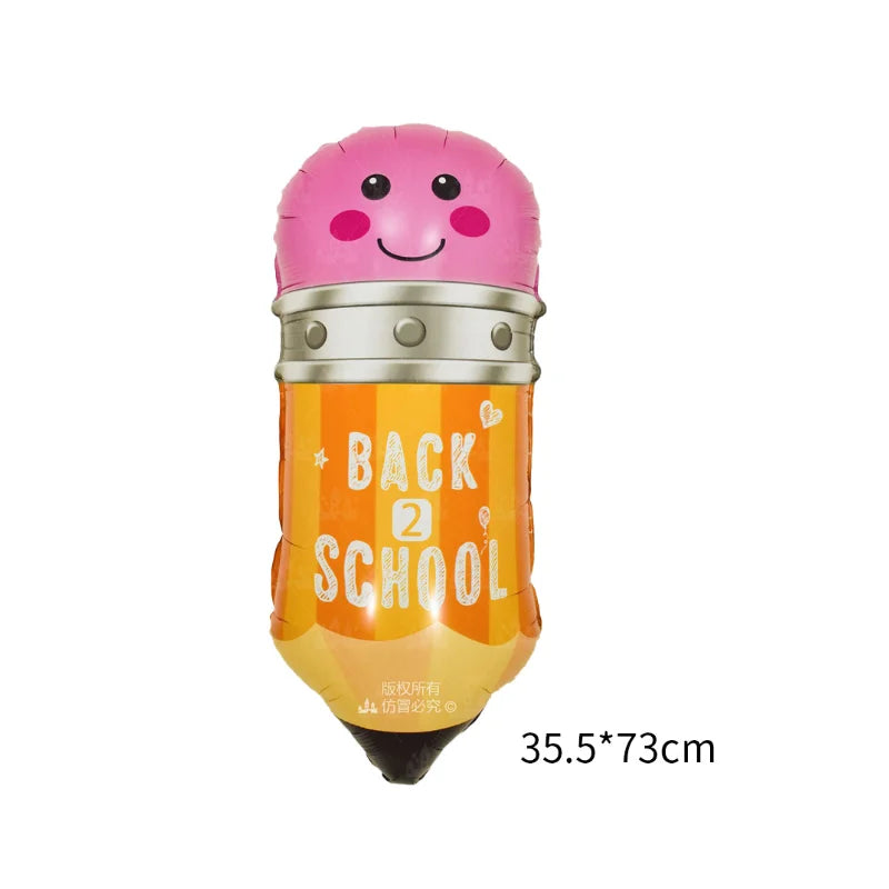 Back To School Student Stationery Bus Schoolbag Rubber Pencil Foil Balloon Babyshower Decoration Child Birthday Party Globos