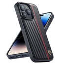 Carbon Fiber PU Leather Case For iPhone 14 15 Pro Max 13 11 12 XR XS X 8 7 Plus SE Mini Protection Antiski Business Phone Cover