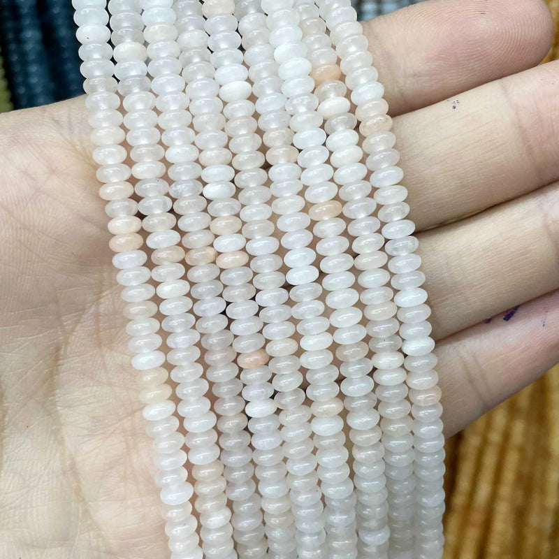 Natural Agates Tiger Eye Chalcedony Jades Stone Round Rondelle Spacer Beads For Jewelry Making Diy Bracelet Accessories 2X4mm