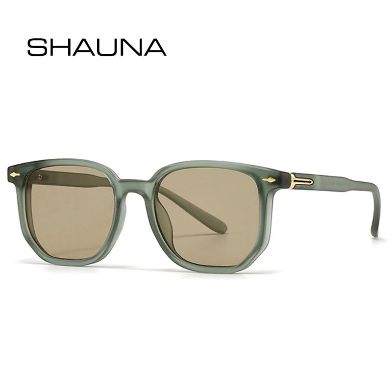 SHAUNA Fashion Polygon Square Sunglasses Women Gradient Shades UV400 Vintage Rivets Men Sun Glasses