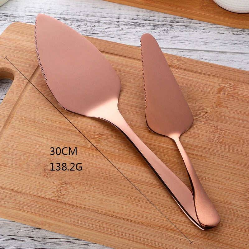 Stainless Steel Cake Shovel Serving Knife and Cake Fork Set Baking Tool for Pie Pizza Server Kitchenware Baking &amp; Pastry Spatula