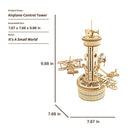 Robotime Roker 3D Wooden Puzzles for Adults DIY Musical Box Model Kit to Build Self-Assembly Building Kit Airplane-Control Tower
