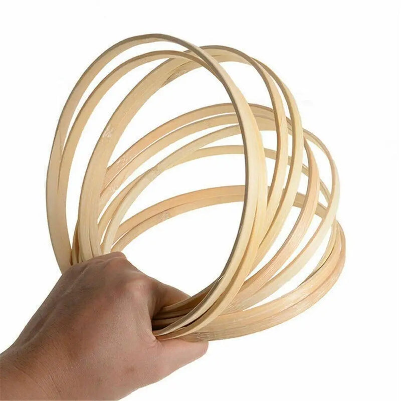 10Pcs Practical Round Crafts Wooden Bamboo Hoop Floral Hoop Bamboo Ring Dream Catcher DIY Handmade Crafts Tools Practical