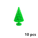 City House Accessories MOC Bricks 3471 2435 6064 Plant Tree Pine Prickly Bush 2x2x4 Green Grass Building Bricks Creative Toys