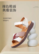 New genuine leather soft sole comfortable sandals with leaf logo Mom's shoes Women's sandals Office hiking Summer hot selling