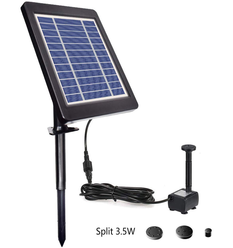 Solar Panel Powered Water Fountain Pool Pond Garden Water Sprinkler Sprayer with Water Pump &amp; 3 Spray Heads