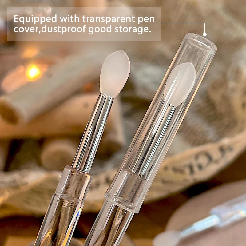 Soft Silicone Applicator Sticks Nail Powder Applying Manicure Brush Tools Washable Nail Art Silicone Pen For Uv Gel Polish