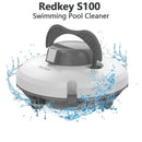 Redkey S100 Cordless Robotic Pool Cleaner Vacuum IPX8 Waterproof 5200mAh Recharge 130 Mins Self-Parking Swimming Pool Cleaner