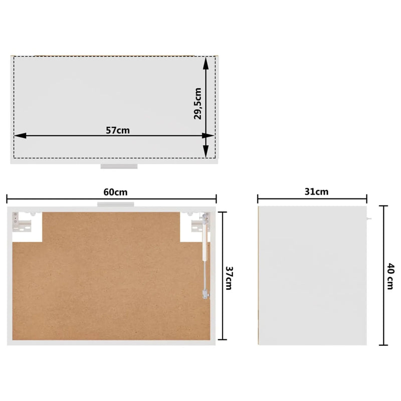 Hanging Cabinet Cabinet for Kitchen Room Cabinet Cabinet Organizers and Storage with Doors Home Furniture White 60x31x40 cm