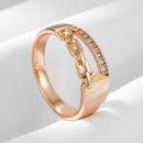 Kinel Unique 585 Roségold Farbe Kreuz Große Ringe für Frauen Mode Funkelnder Natürlicher Zirkon Modern Hochzeit Party Alltag Schmuck