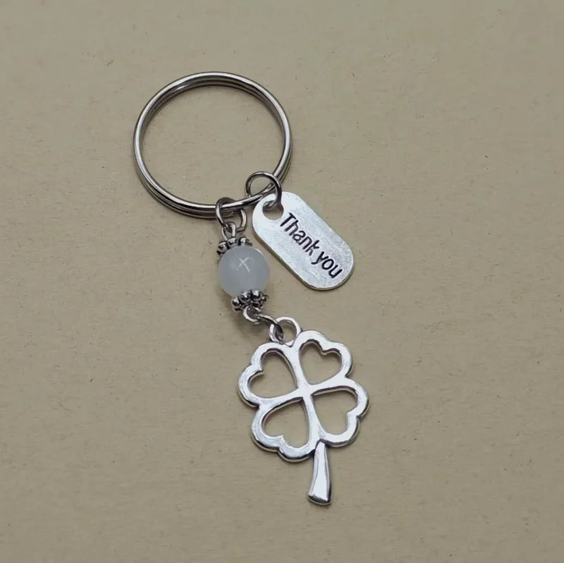 1/10 Sets Clover thank you Teacher's Day Gift creative Keychain Lovers Key Ring Jewelry