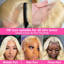 Honey Blonde Lace Frontal Wig 613 Body Wave 13x6 HD Lace Front Wig 30 32 Inch Colored Loose Deep Wave Human Hair  For Women