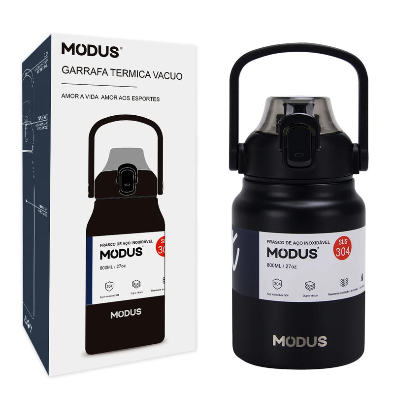 Large Capacity Stainless Steel Thermal Bottle With Straw, Outdoor Camping Gym 800ml/1700ml