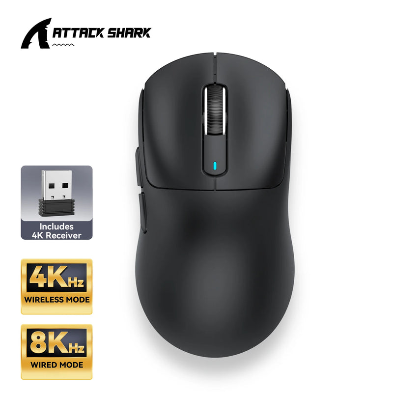 X3 Pro 4K/8K Hz Mouse 59g Superlight BT/2.4G Wired Wireless Mouse PixArt PAW3395 Gaming Sensor 26000 DPI for Win/Xbox/PS/Mac