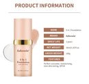 2pcs Waterproof Color Changing Foundation 4 in 1 SPF 30 Hydrating Long Lasting Brightening Concealer Coverage Makeup