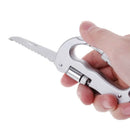 Multifunktionaler Outdoor Klappwerkzeug Karabiner Wander Camping Säge Messer Haken Schnalle Karabiner