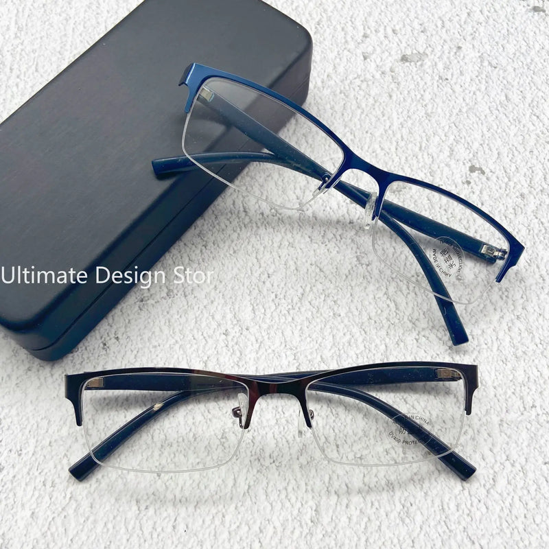 Men Classic Business Myopia Glasses Fashion Vintage Square Frame Short Sighted Eyewear Eye Protection Glasses -1.0~-6.0 Diopter