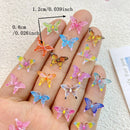 50 Stück Neue Süße Harz Mini Cartoon Bunte Schmetterling Flache Rückseite Maniküre Teile Verzierungen Für Haarschleifen Zubehör