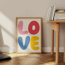 Chic Blue Red Love Canvas Prints Minimalist Valentine's Day Wall Art Poster for Modern Living Room and Home Decor Christmas Gift