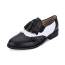 Flats Casual Shoes Women's Spring Autumn Genuine Leather Color Matching Tassel Loafers Oxford Shoes For Women Custom Shoes