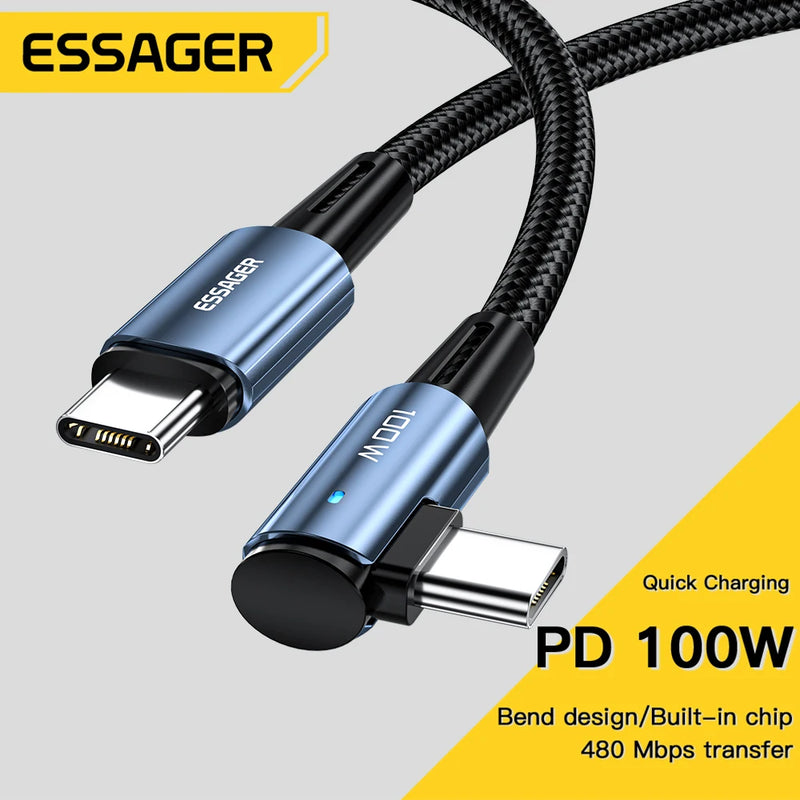 Essager USB Cable PD100W USB C to Type C Fast Charger Cable for  Samsung   xiaomi poco5A Mobile Phone Cord USB Cable Type
