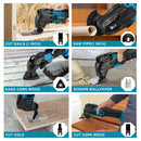 Gisam 20000OPM Cordless Quickrelease Oscillating Tool Multifunction Trimmer Power Tool Anti-Vibration for makita 18V battery Pin