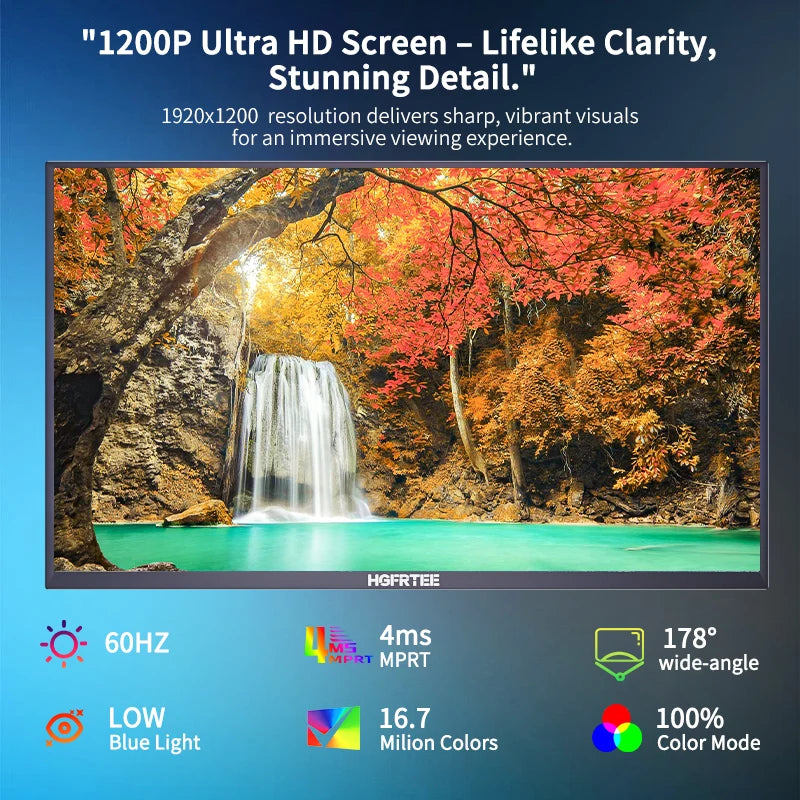 HGFRTEE portable display 14-inch touch screen display 10point touch screen portable screen suitable for laptop PC Mac Xbox PS4/5