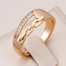 Kinel Unique 585 Roségold Farbe Kreuz Große Ringe für Frauen Mode Funkelnder Natürlicher Zirkon Modern Hochzeit Party Alltag Schmuck