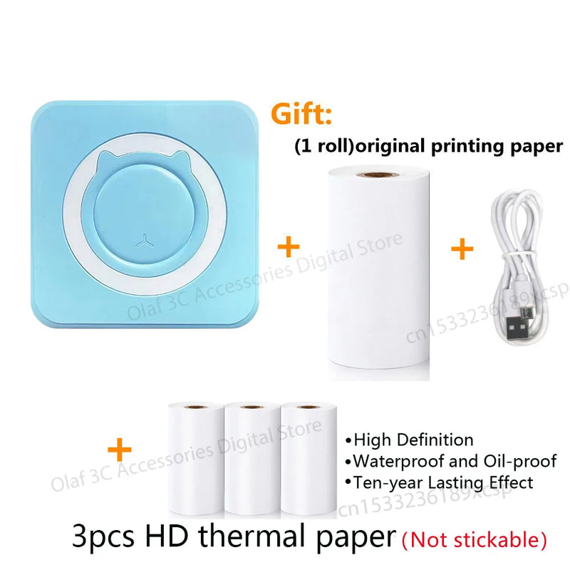 NEW Mini Portable Printer Thermal Adhesive Label Printers Photo Sticker Impresora Portátil Inkless Print For Mobile IOS Android