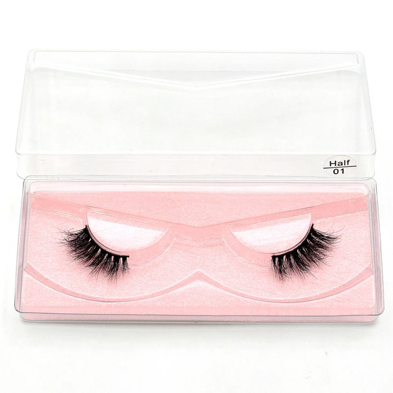 Visofree Half Mink Lashes Make Up False Eyelashes Hand Up Natural Long Mink Lashes Cruelty Free Crisscross Mink Fake Eyelashes