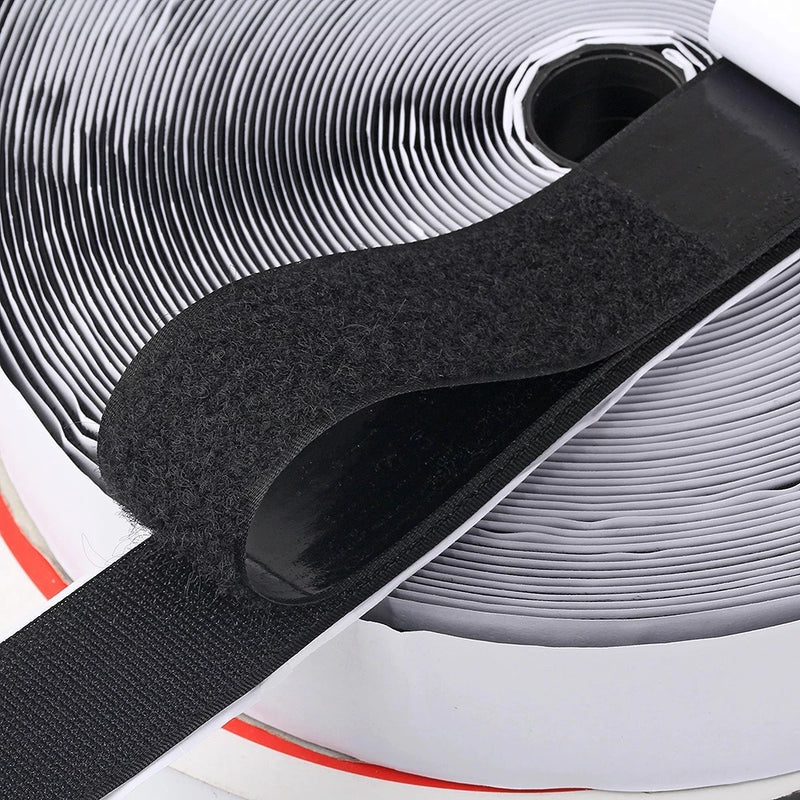 Hook and Loop Tape Strong Self Adhesive Fastener Tape 16/20/30//38/50/100mm Nylon Sticker Tape Glue DIY Adhesive Strip Fastener