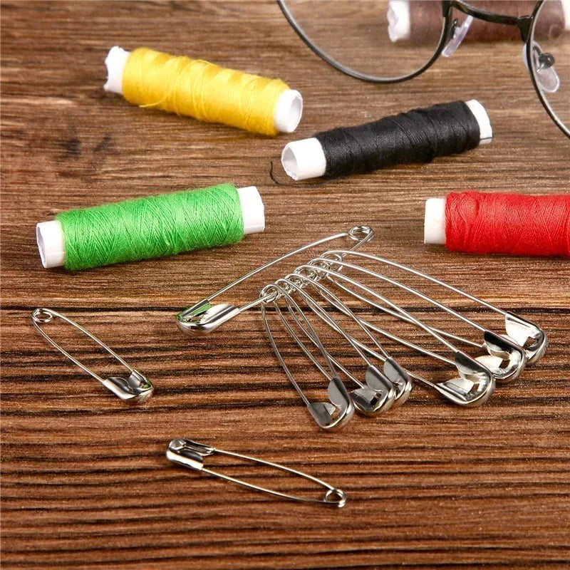 KRABALL 100Pcs Safety Pins Stainless Steel Pin For Clothes Positioning Marks Clothing And Jewelry Making Accessories Tool