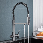 The Double Stream | Brass Kitchen Faucet With Built-In Water Filter