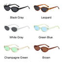 Retro Black Sun Glasses Female Fashion Oval Vintage Sungalsses Women Brand Designer Small Frame Shades Driver Oculos De Sol