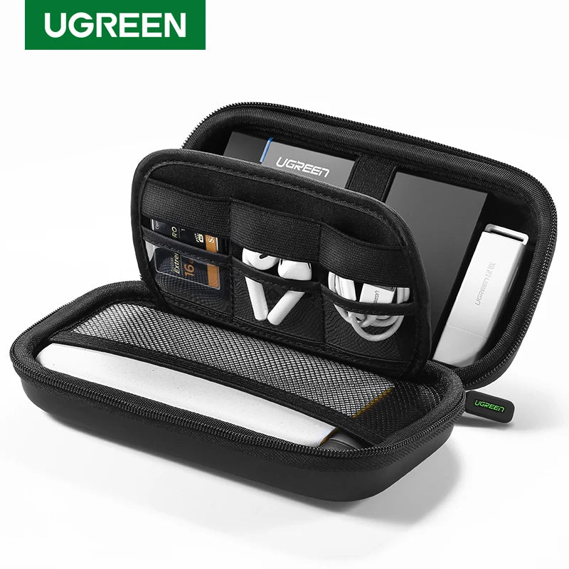 UGREEN Storage Case for Hard Disk Drive Portable Power Bank Case for External Hard Drive SSD HDD Protective Pouch Travel Bag Box