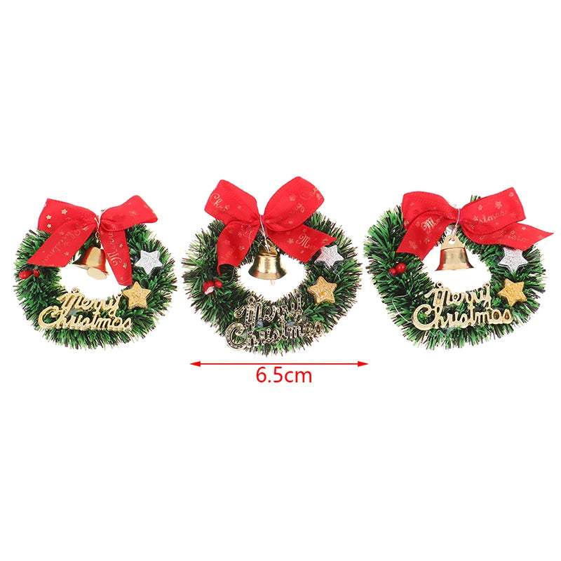 1PCS 1:12 1:6 Dollhouse Miniature Christmas Garland Wreath Model For Doll House Christmas Decor Toy for Home New Year