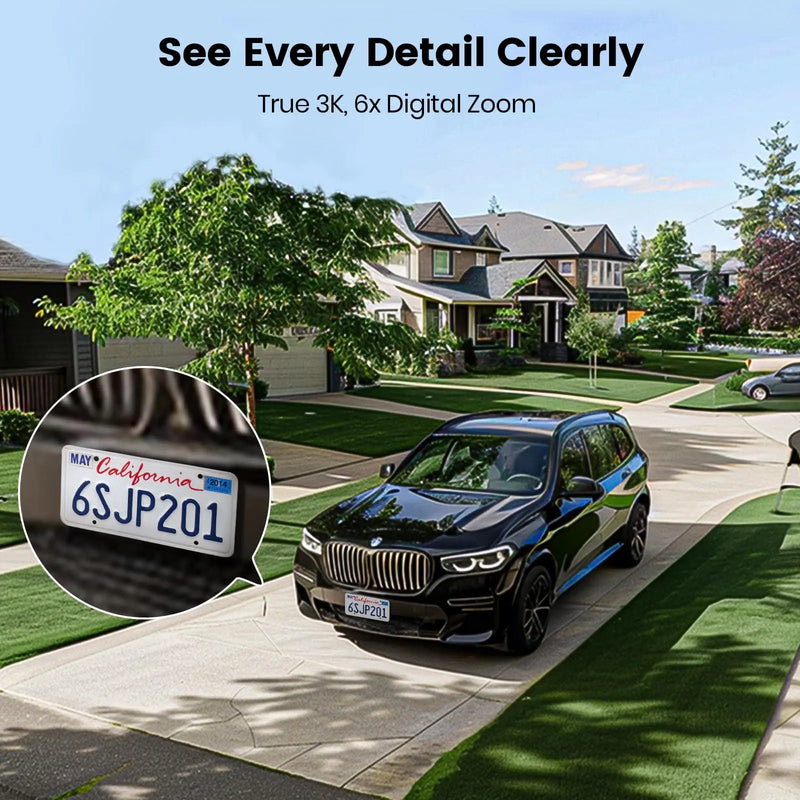 AOSU 3K UHD WiFi Floodlight Camera Outdoor 360° View Color Night Vision Wireless Security Camera PIR Detection 2-way Audio