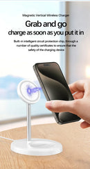 Magnetic Wireless Charger Stand 30W 2 in 1 Phone Charging Station Dock For iPhone 15 14 13 12 Pro Max AirPods Fast Chargers