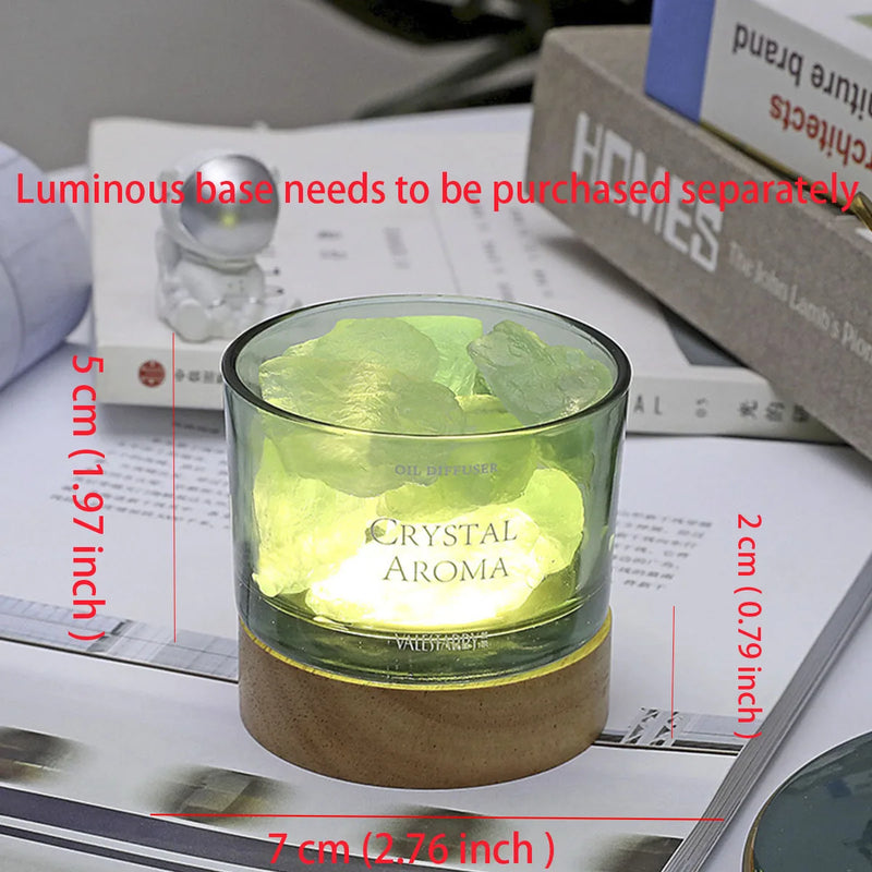 1pcs Stone Diffuser Natural fragrant crystal stone wooden luminous base for home decoration bedroom living room use