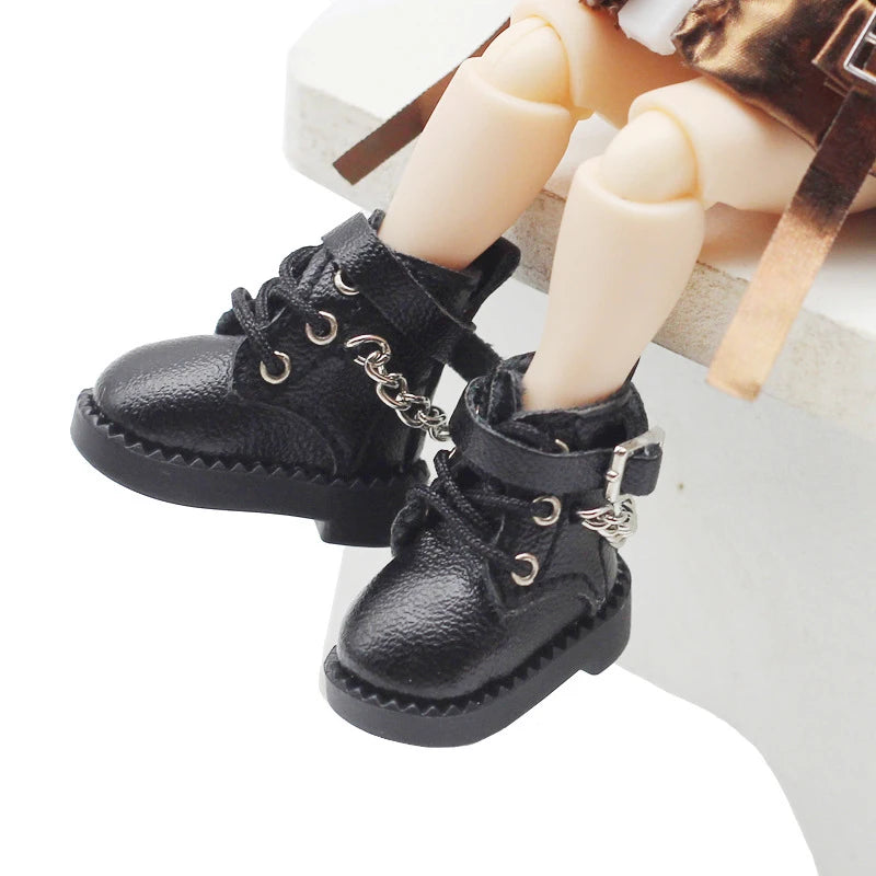 1 Pair Doll Shoes Lovely Chain Boots New Casual Hand-made Ob11 DOD 1/12 Bjd Doll Shoes Doll Accessories