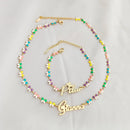 Customized Butterfly Heart Name Necklace Stainless Steel Heart Bracelet Jewelry Set with Various Enamel Inscriptions Necklace