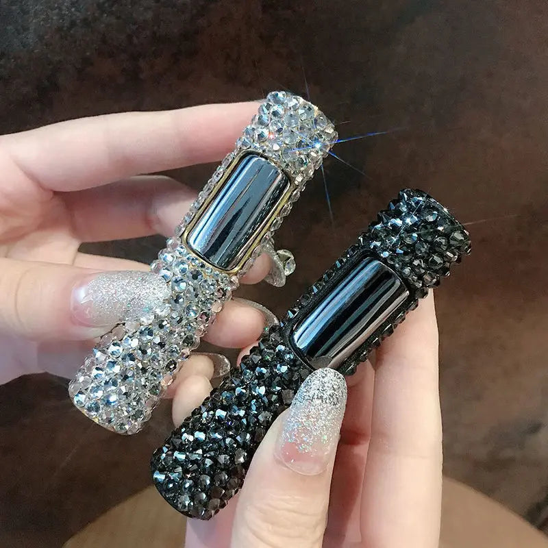 Luxury Rhinestone Mini Inflatable Llighter Windproof Metal Jet Pink Flame Portable Lighter For Men And Women's Small Tools