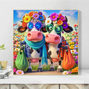 Momoart DIY Oil Painting By Numbers Cow Animal No Frame Wall Art Painting By Number Cattle New Arrivals Flower Decor for Home