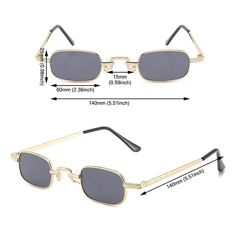 1PC Retro Metal Frame Small Rectangle Sunglasses For Women Men Vintage Punk UV400 Protection Eyewear Classic Oval Eyeglasses