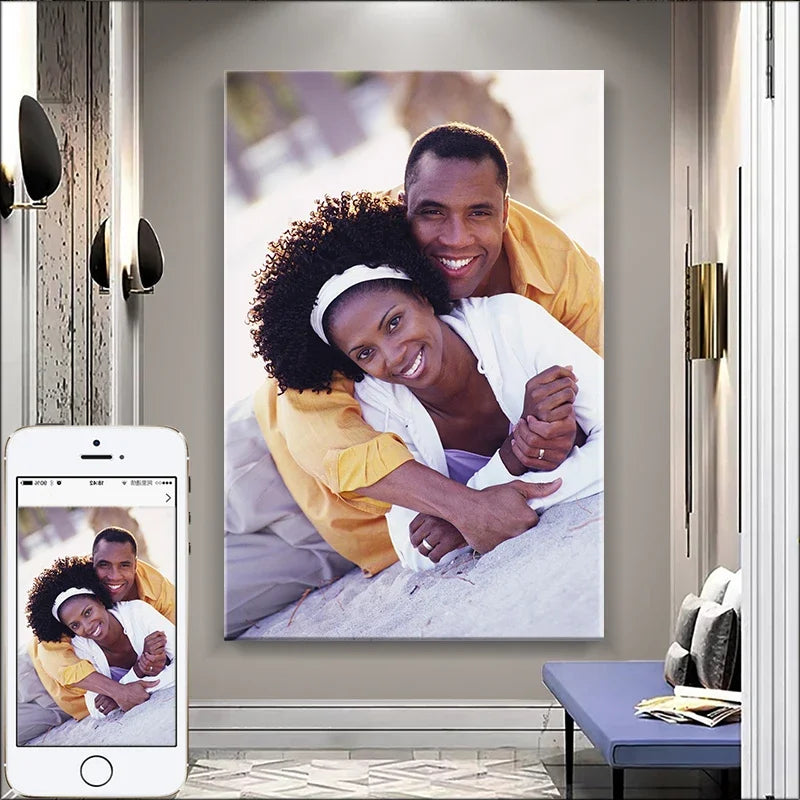 Custom Photo Home Decoration Print Your Photos on Canvas Custom Poster Plus Frame Art Photos, Pets, Wedding Photos, Canvas Paint