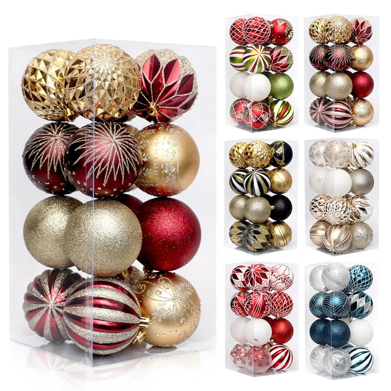 8CM Christmas Ornaments Plastic Ball  Christmas Sale  Bauble Pendants Christmas Tree Decorations  for Home Navidad